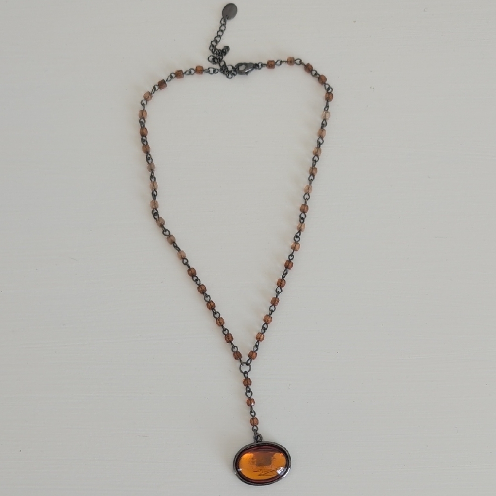 5 for $25 Claire's Amber Oval Pendant Necklace